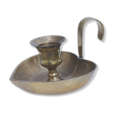Heart-shaped brass candle holder