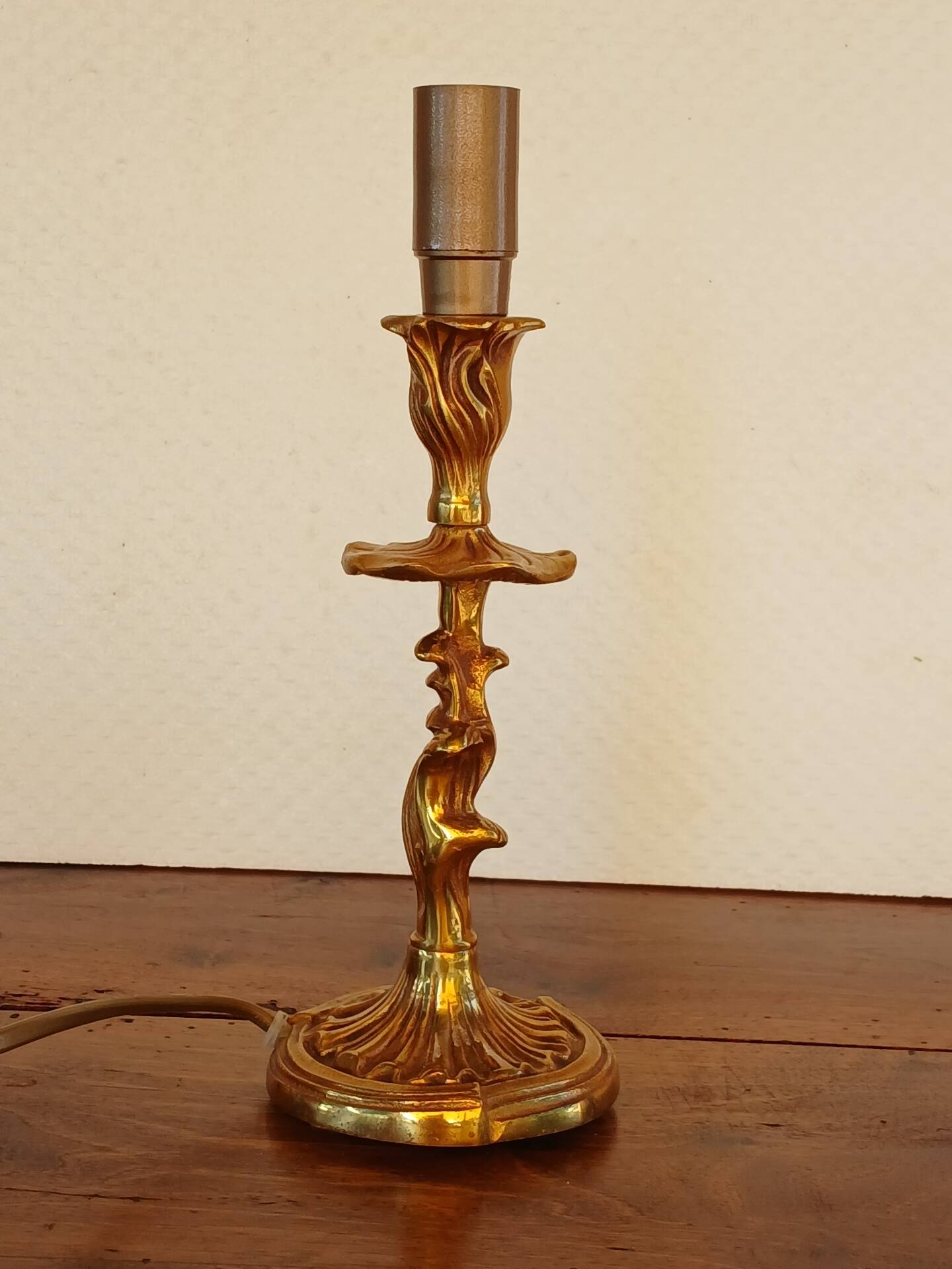 Vintage Rococo style gilded bronze lamp base
