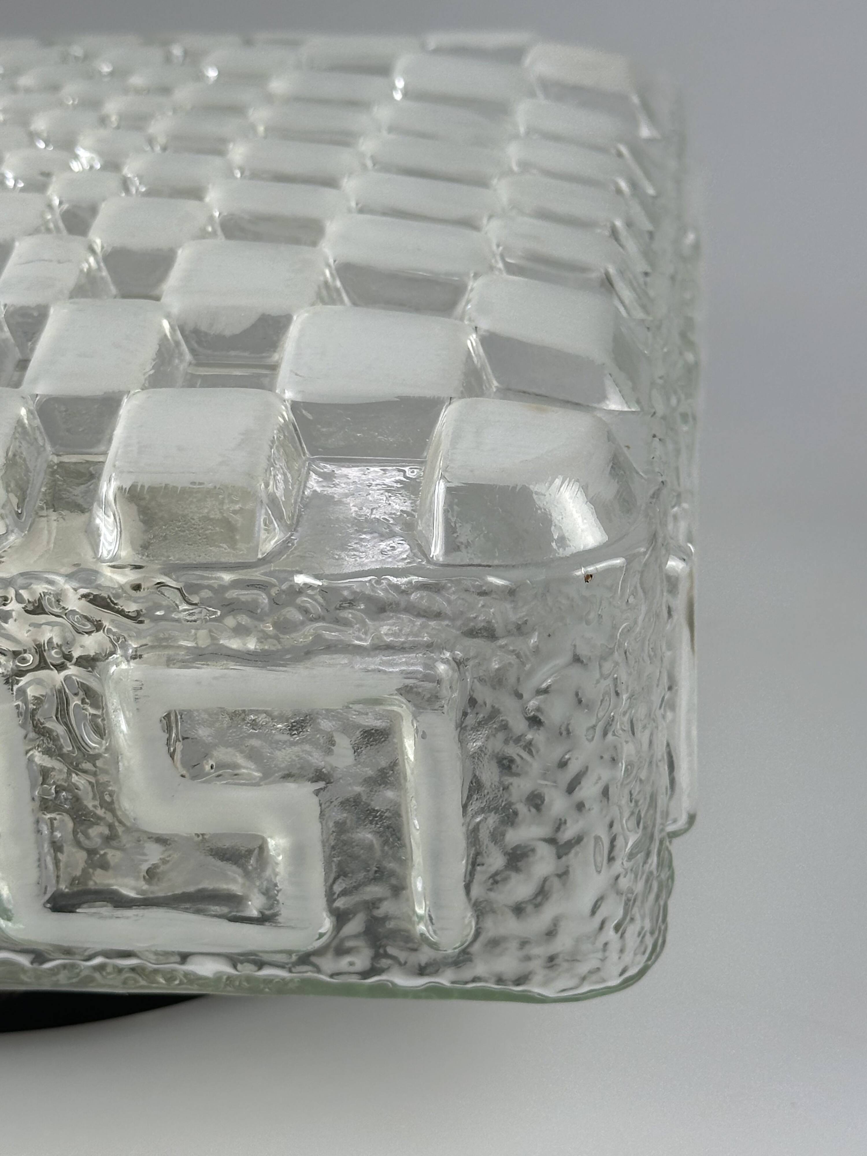 1960s 1970s Lamp Light Ceiling Flush Mount Glass German Design