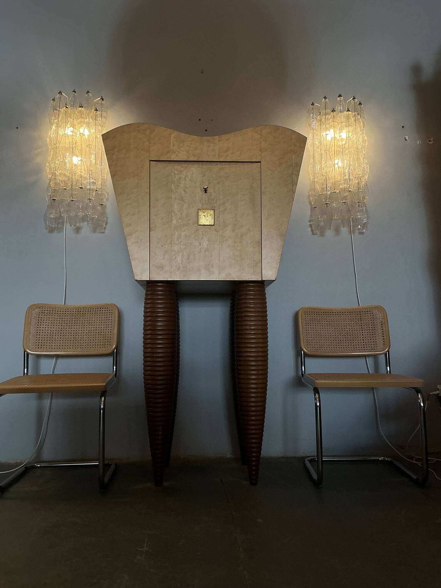 Pair of vintage Italian wall lights from the 60s by designer Carlo Scarpa.