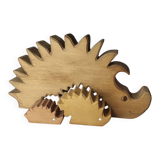 Vintage Wooden Puzzle Hedgehog Toy Decoration