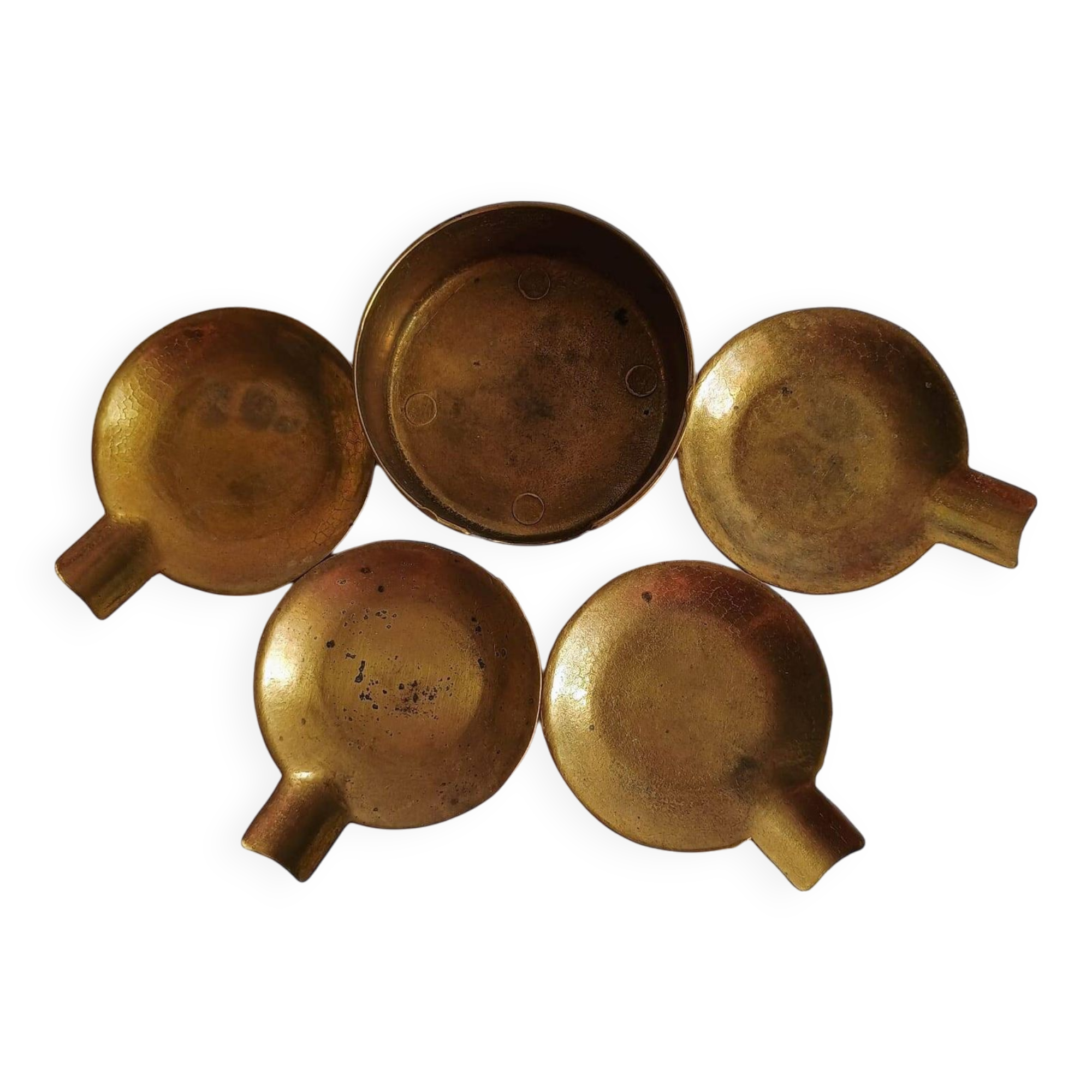 Set of 4 vintage brass nesting ashtrays