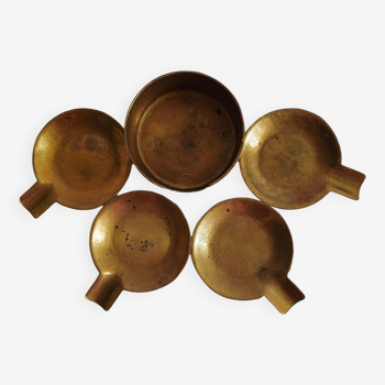 Set of 4 vintage brass nesting ashtrays