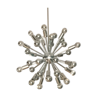 Suspension Spoutnik en métal chromé original des années 60