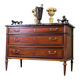 Louis XVI style mahogany commode in three colors, 18th century