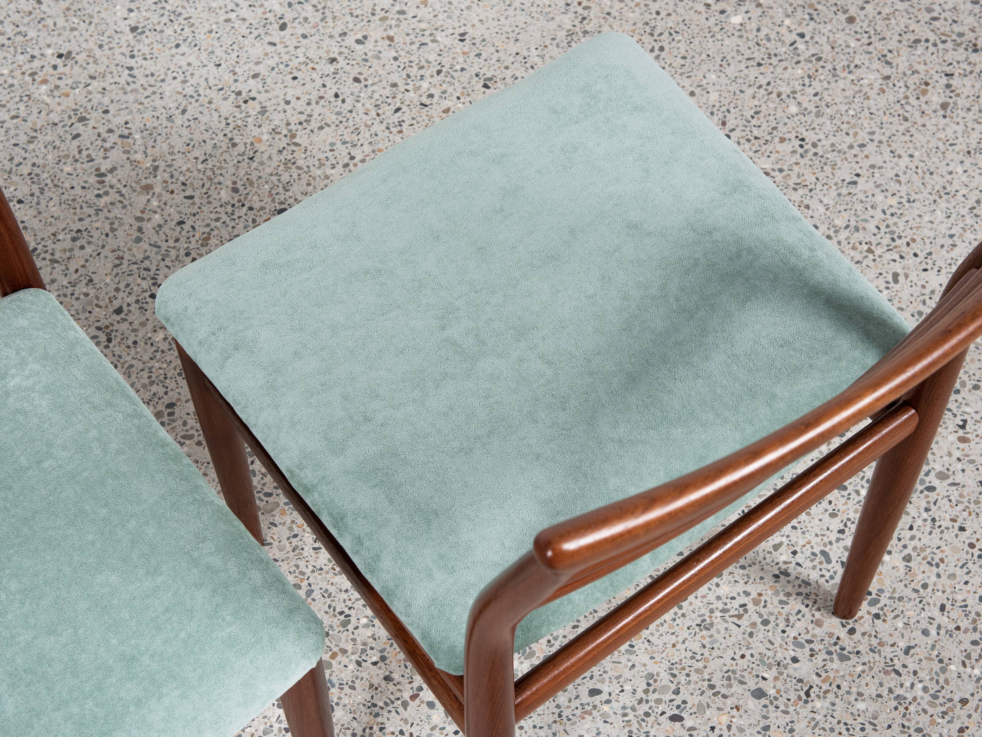 Midcentury Danish set of 6 dining chairs in teak by Erling Torvits for Sorø Stolefabrik 1960s