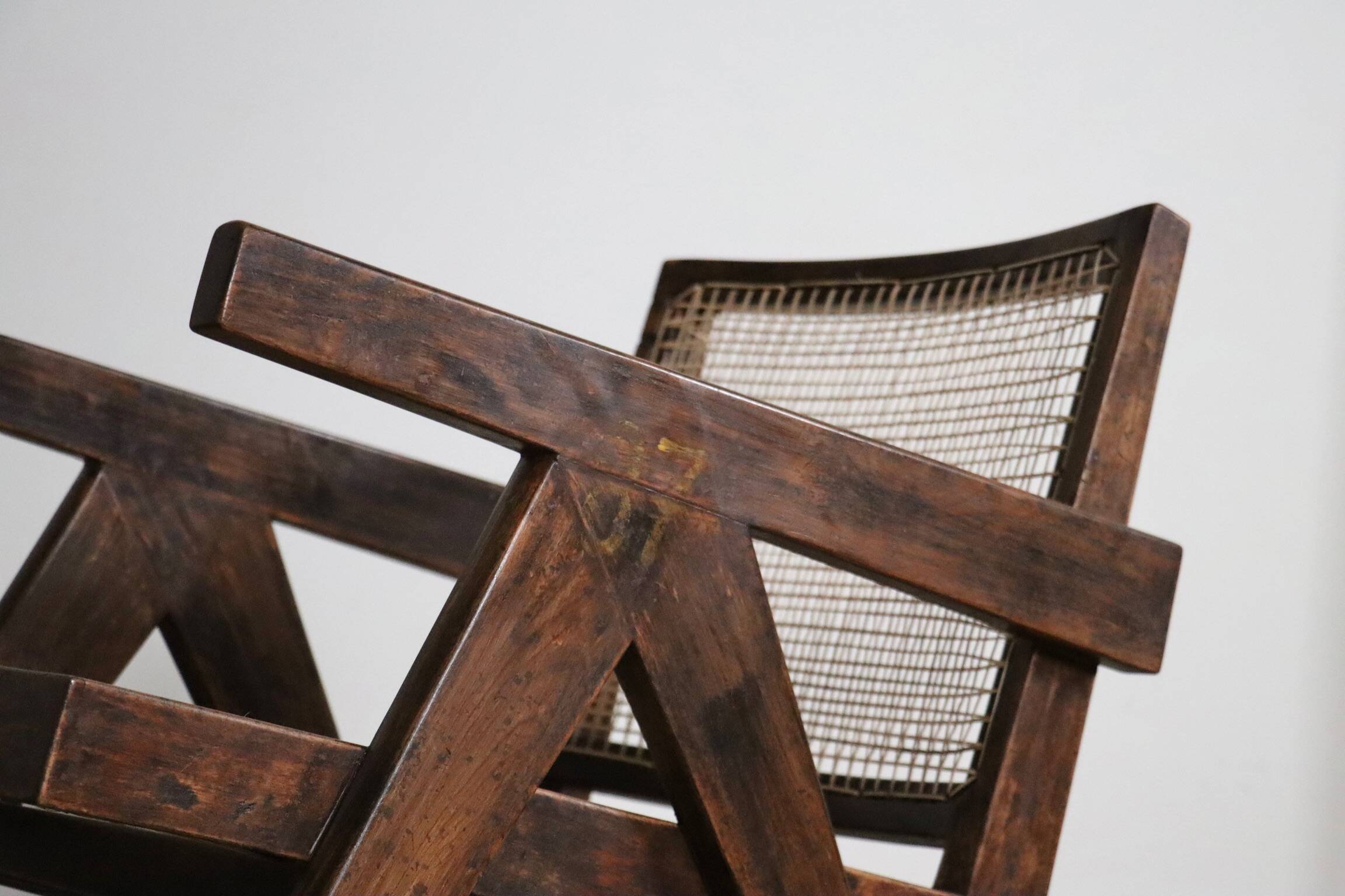 Pierre Jeanneret lounge chairs PJ-SI-29-A in teak and Cane, 1950s