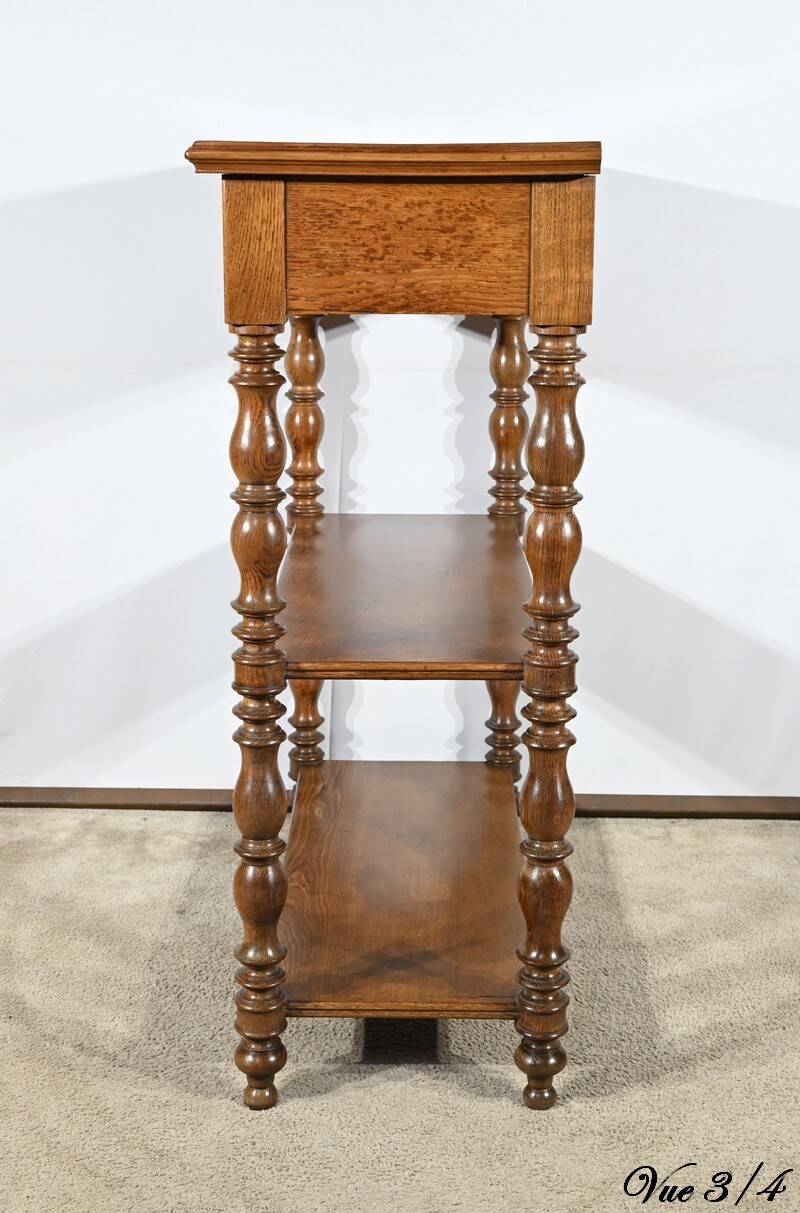 Desserte à hauteur d’appui, console en chêne, style Louis Philippe, 2ème partie du XIXème s.