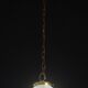 Lustre italien du milieu du siècle avec globe en verre optique en spirale et bras restauré.