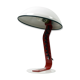 White and red steel desk lamp
