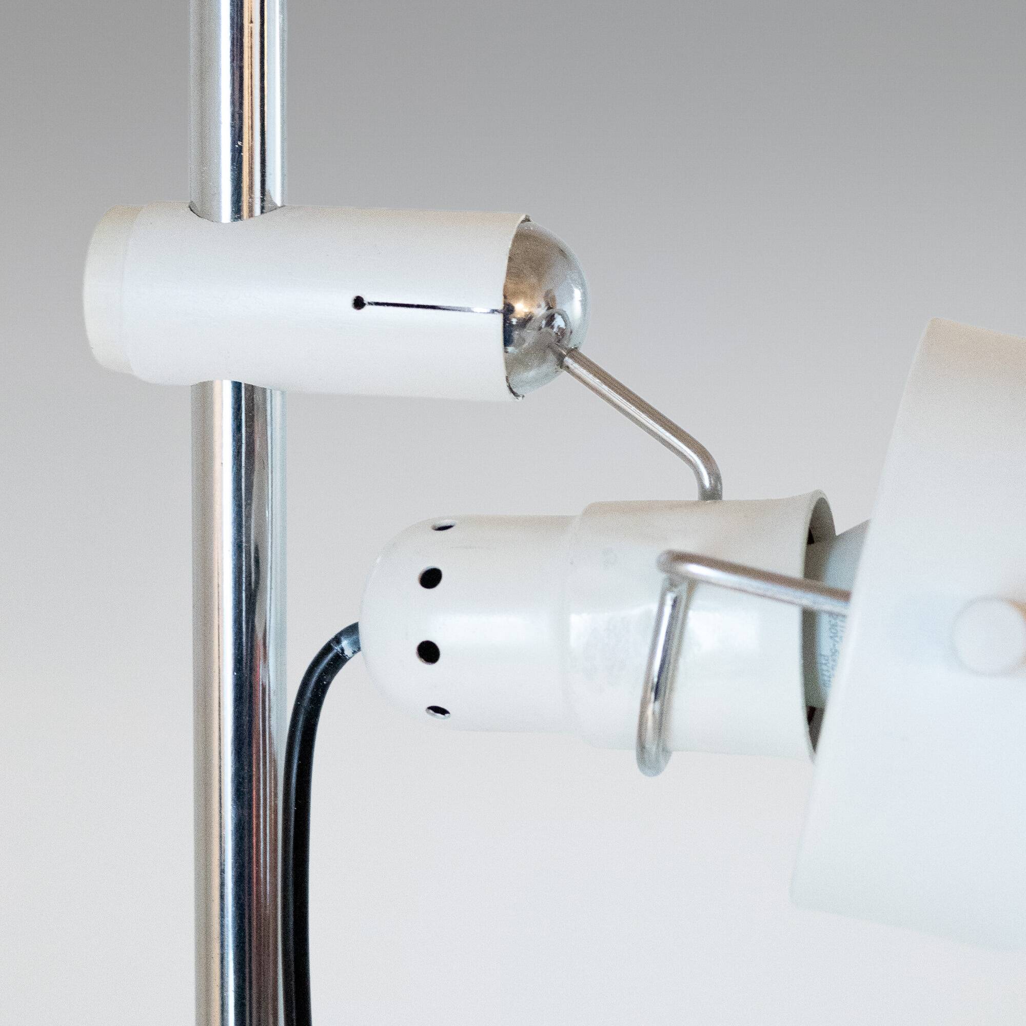 Mid Century Modern White Metal Floor Lamp by Elio Martinelli, 1970s