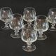 6 cognac glasses in flat cut crystal