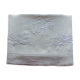 Old linen sheet in off-white linen embroidered with GR monogram and iris-197x290cm