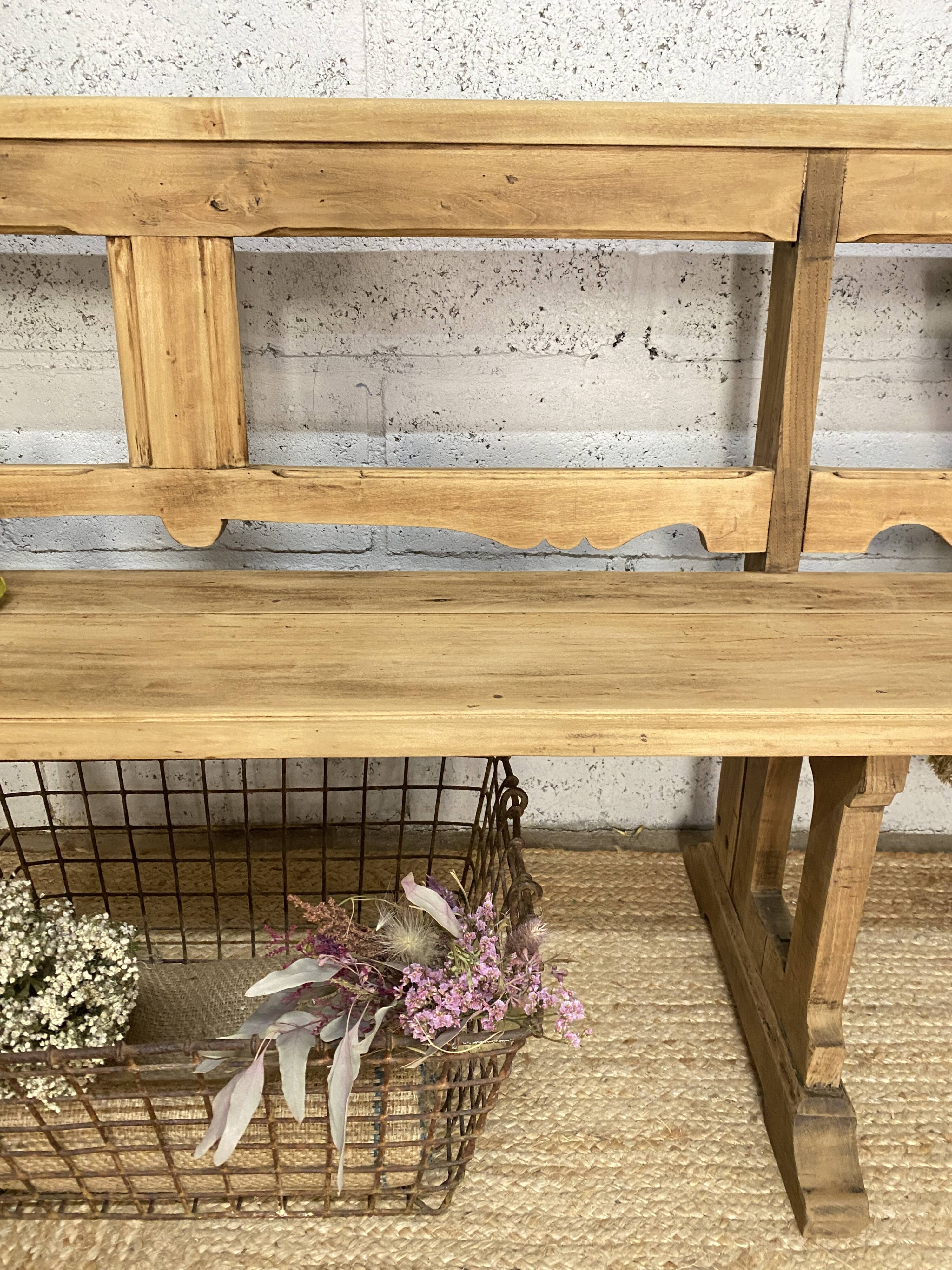 Large oak church pew