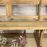 Large oak church pew