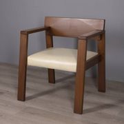 Vintage italian armchair in wood and leather, 1980s