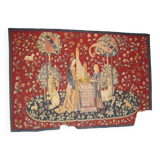 Hand-woven aubusson wall tapestry / the lady with the unicorn