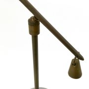 Vintage Brass and Silver Varnished Metal Desk Lamp, Italy