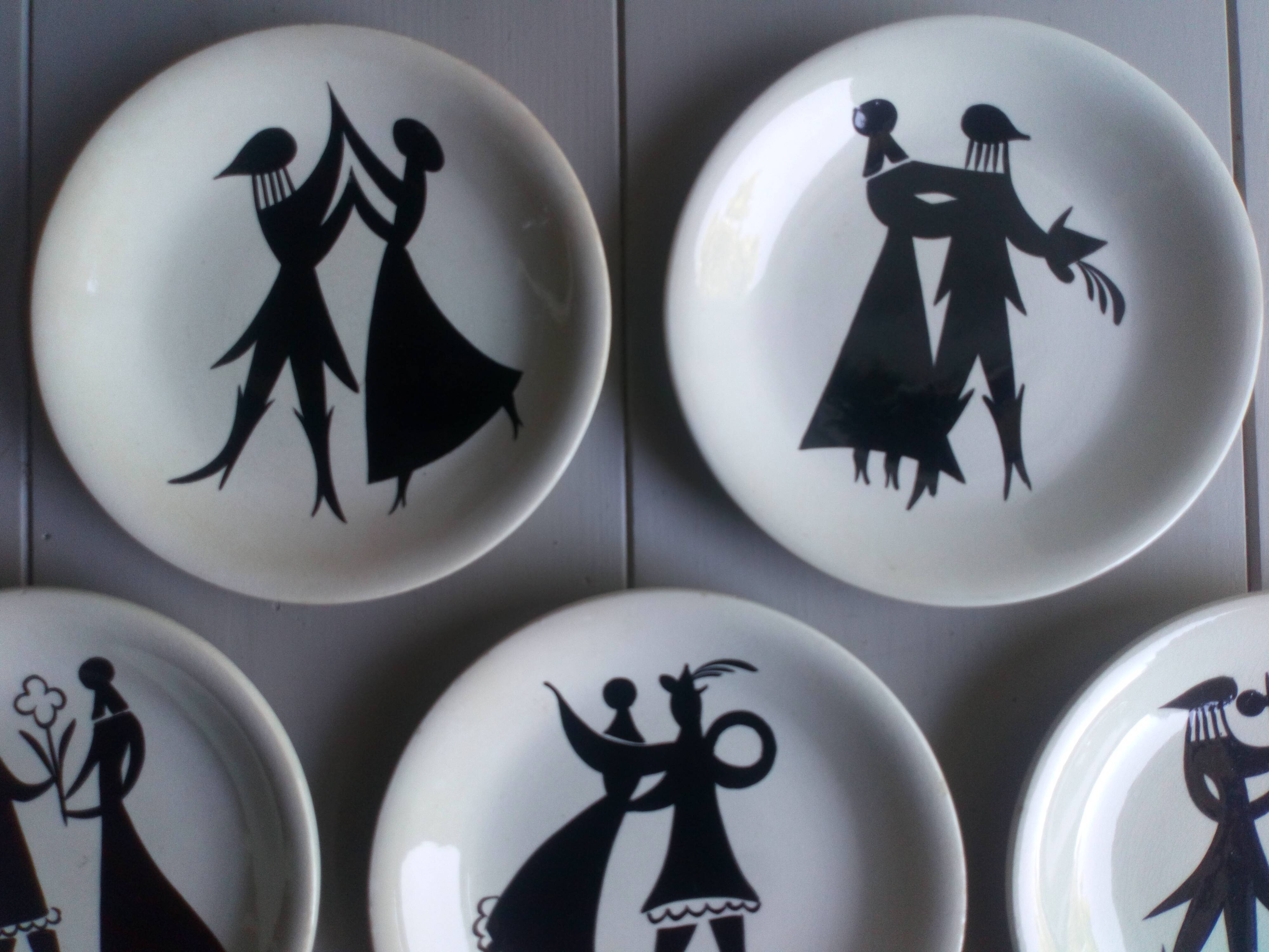 Five dessert plates Sylvestre edition of Longchamp
