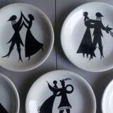 Five dessert plates Sylvestre edition of Longchamp