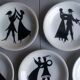 Five dessert plates Sylvestre edition of Longchamp