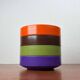 Set of 4 stackable Mepal bowls in mid-century Danish Space Age style, made by Rosti, 1960.