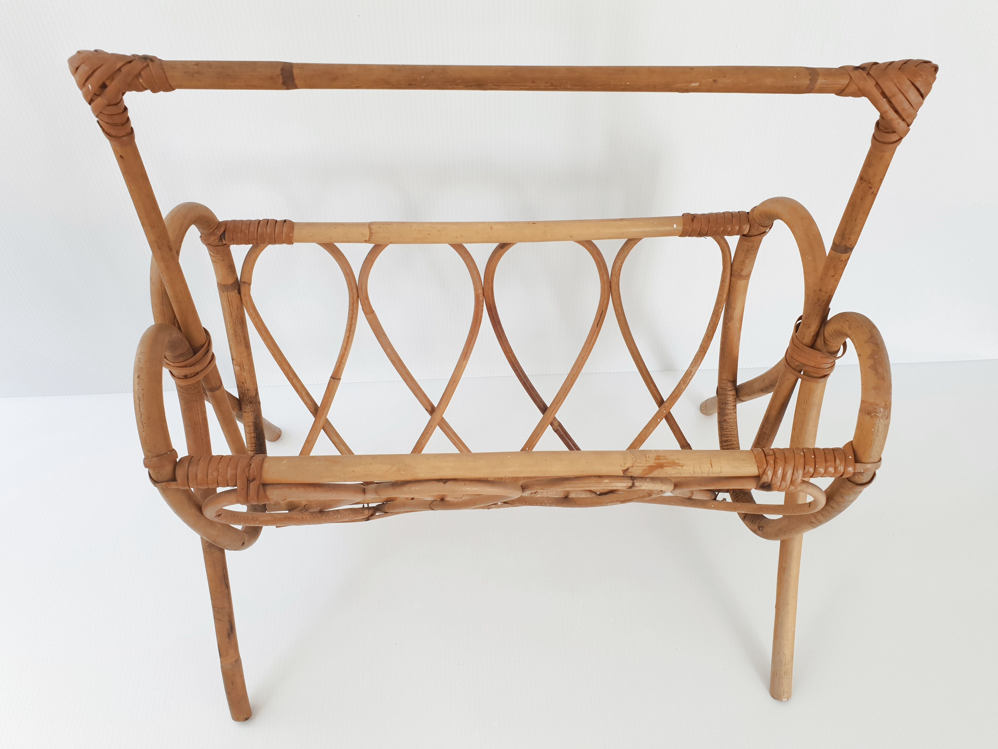 Vintage rattan magazine holders