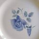Round serving dish Digoin Sarreguemines Blue roses