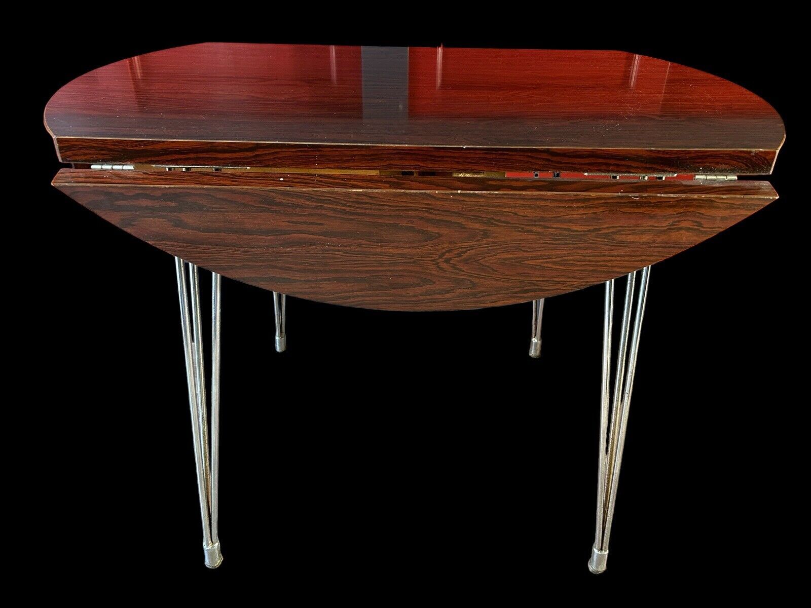 Table ronde a volets, formica, " SIF ", années 60,70', pieds eiffel, vintage