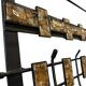 Porte-manteau mural vintage noir en métal avec accent en céramique