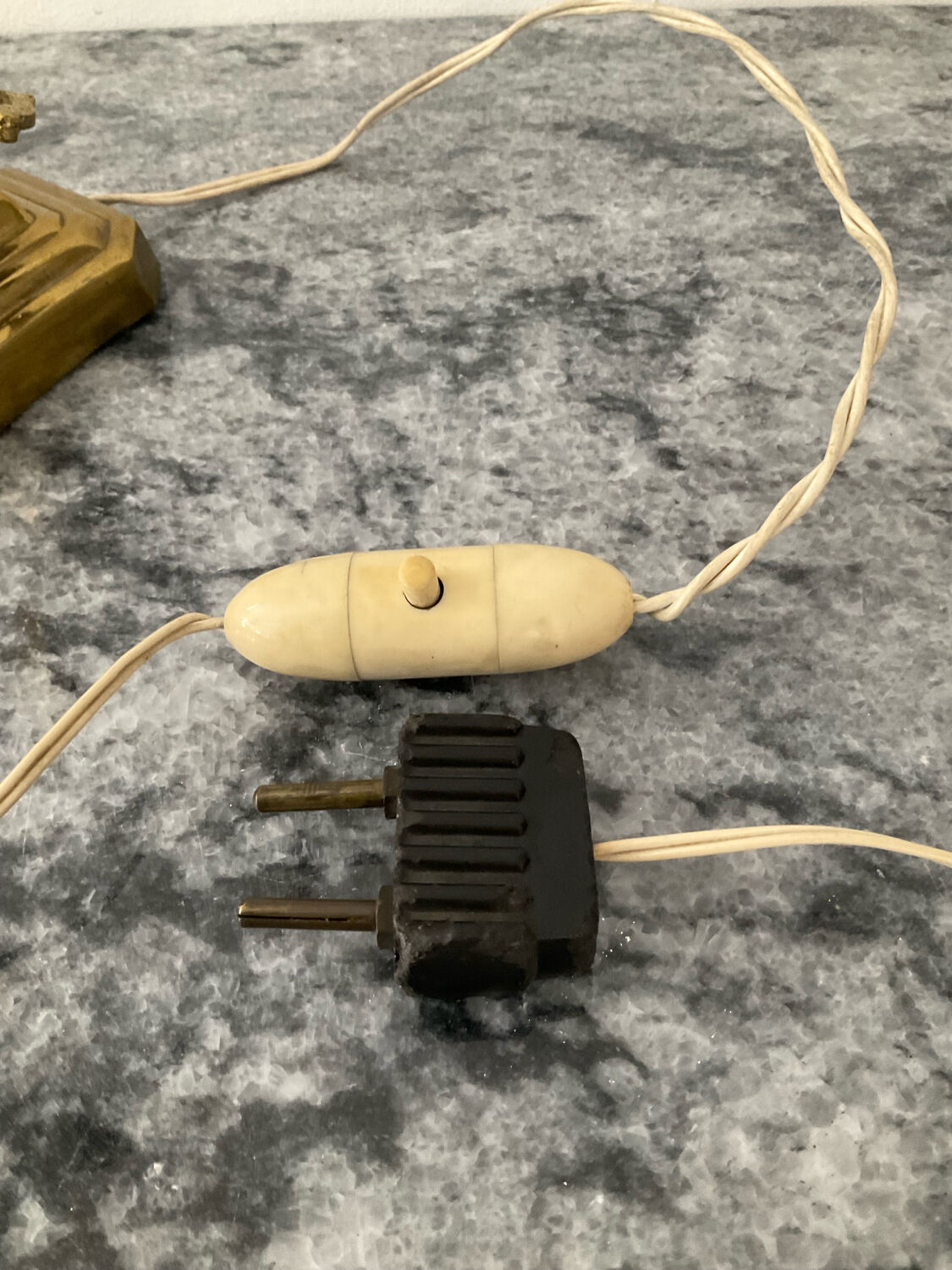 Bronze and glass paste swan neck lamp from the 1960s.