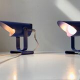 Blue Minimalist Wall Lamps by Lyfa, 1980s, Set of 2