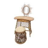 Rattan dressing table and her stool 50