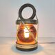 Marine lamp float amber blown glass wood and rope