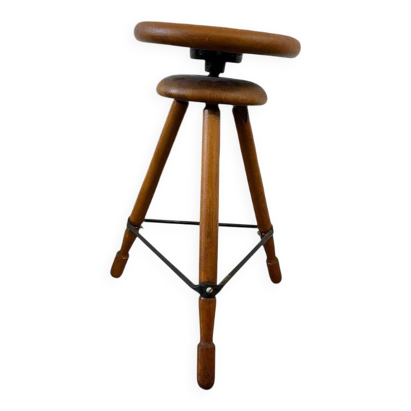 Tabouret d'atelier vintage industriel en bois — Beyit