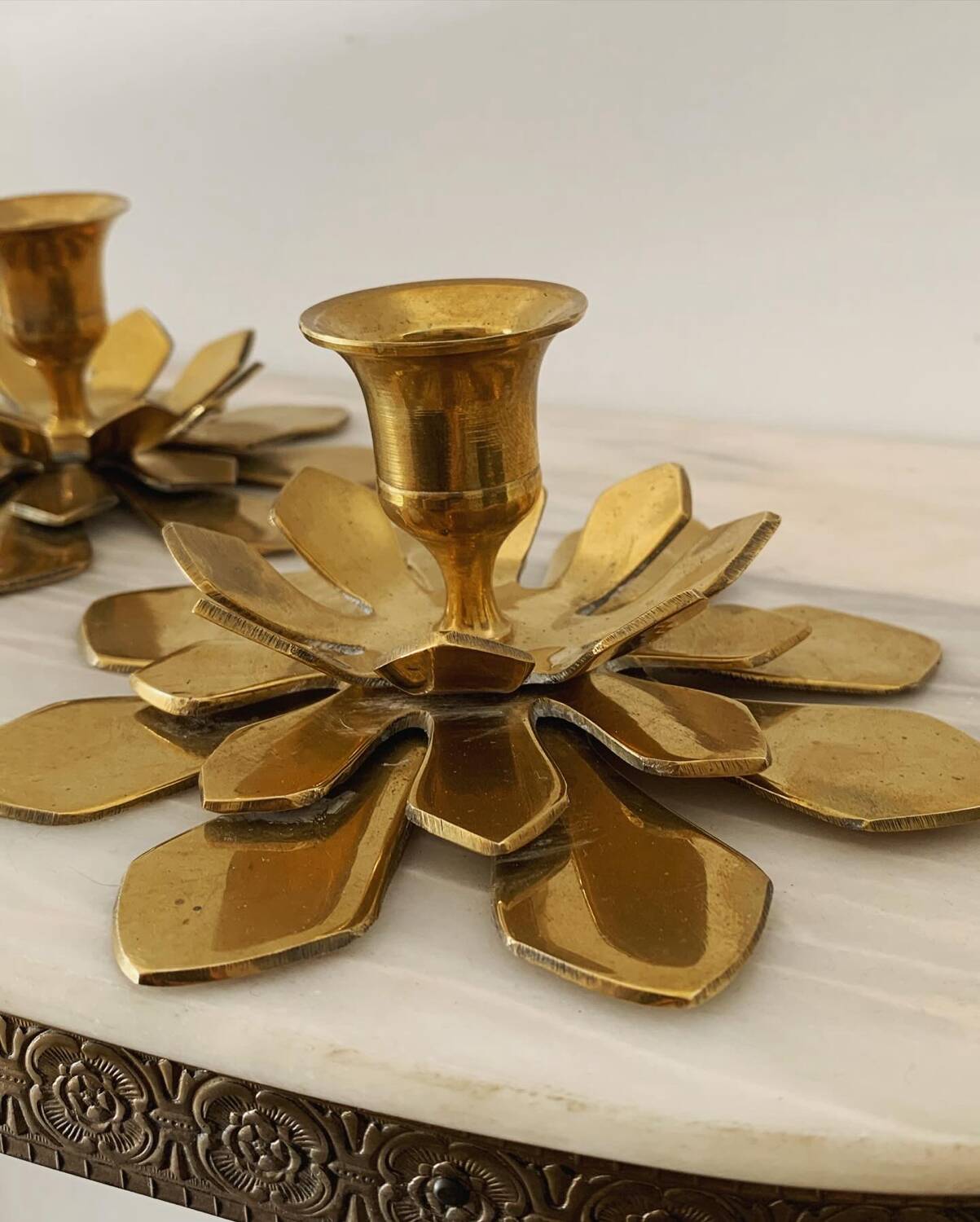 Old brass candlesticks