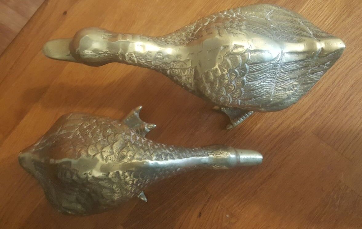 Duo de canards vintage en laiton