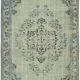 Handmade distressed anatolian 1980s 169 cm x 269 cm blue rug