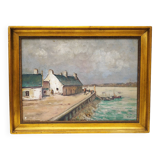 Oil on canvas Marine Perros-Guirec Georget