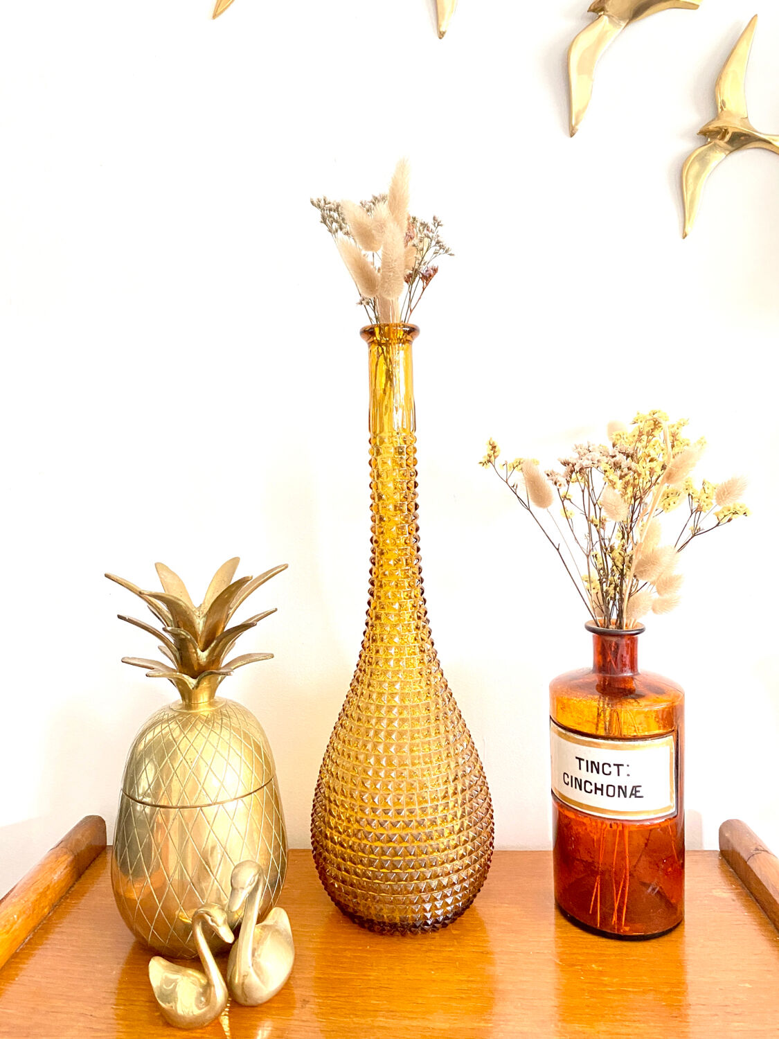 Vintage amber Empoli carafe