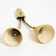 Mid Century unused brass wall lamp with double shade by Cosack Leuchten