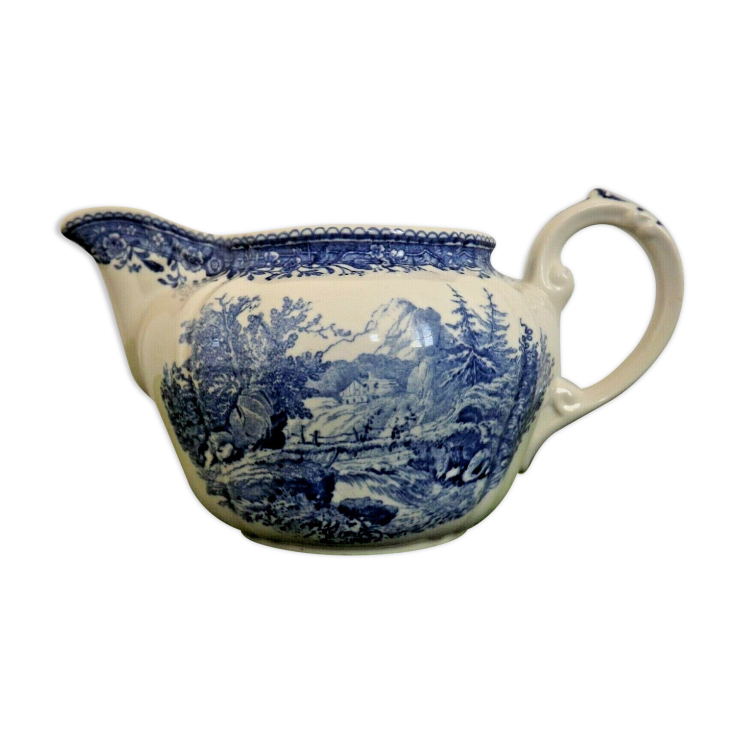 Vintage milk jug Villiroy & Boch Burgenland in blue and white stamped 3488.