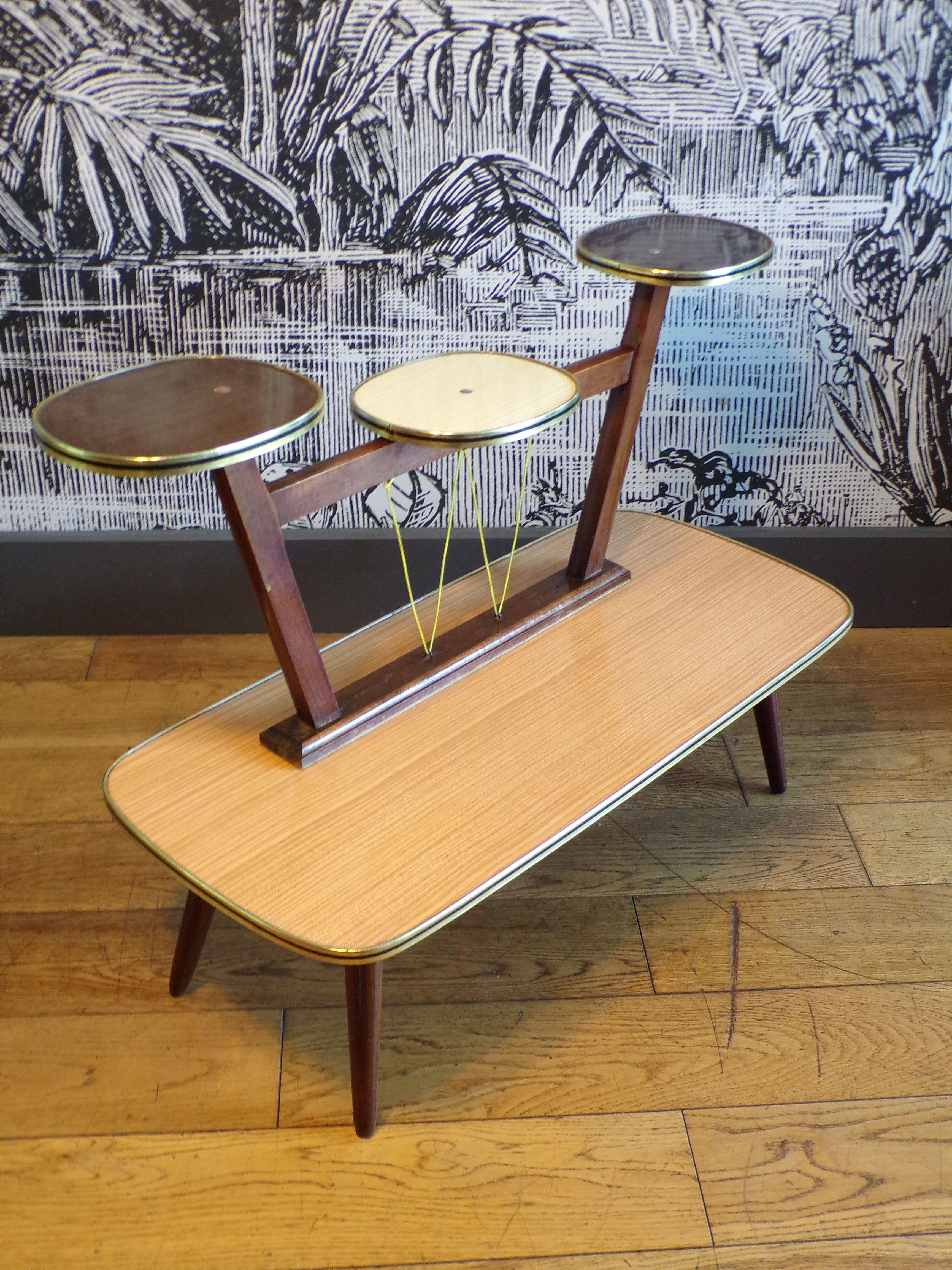 Vintage plant holder table in formica