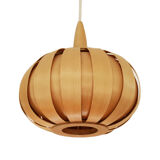 Pine veneer pendant light, Sweden 1970