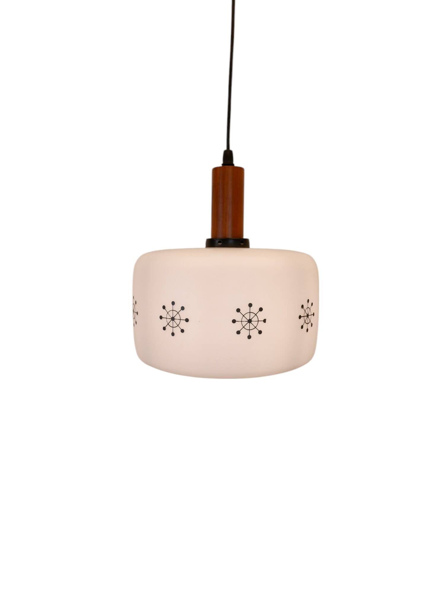 Danish glass hanging lamp, 1960s