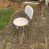Chair for bathroom or child, chrome legs and curved vintage