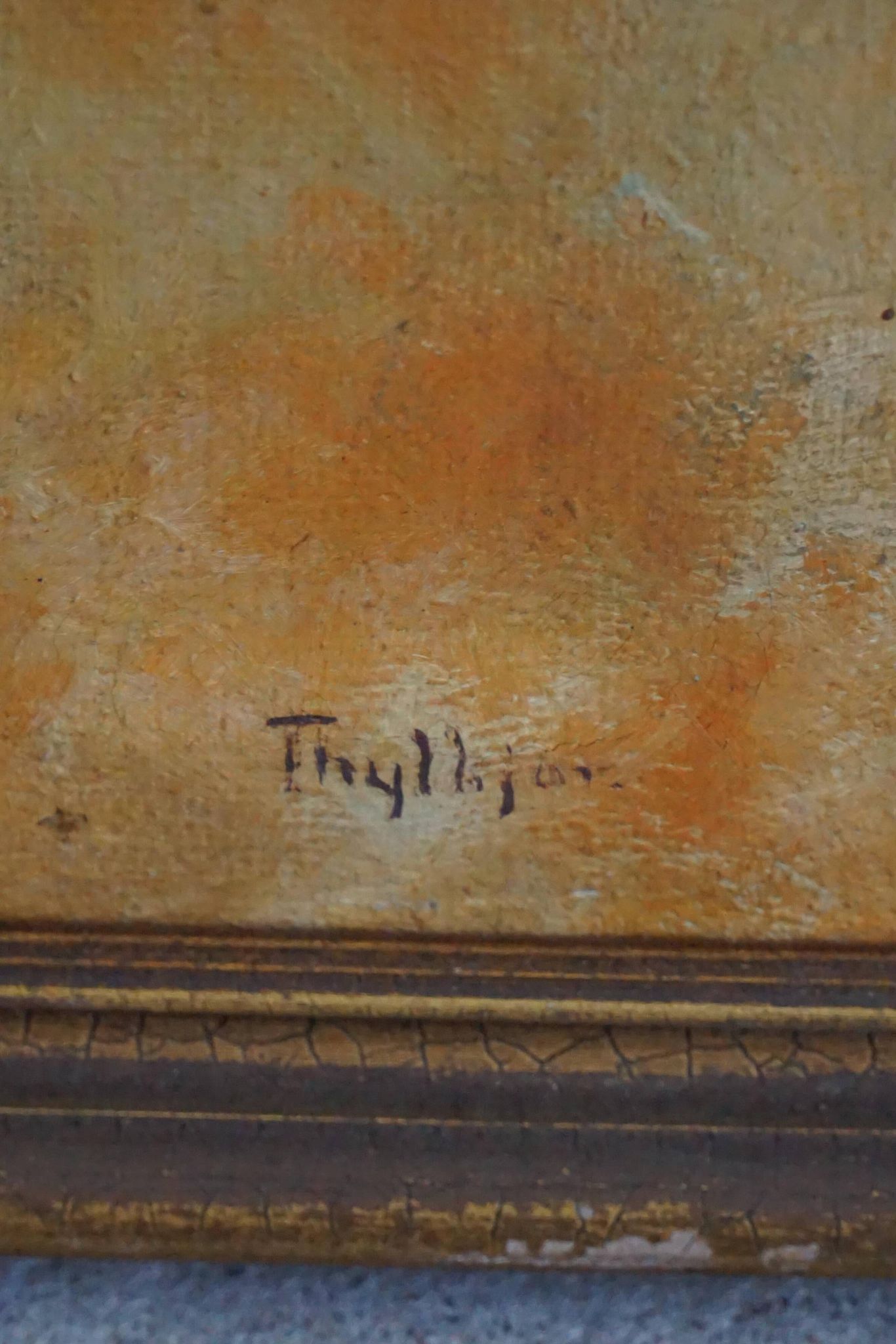 Large oil painting on canvas, unknown Danish artist, late 1800s.