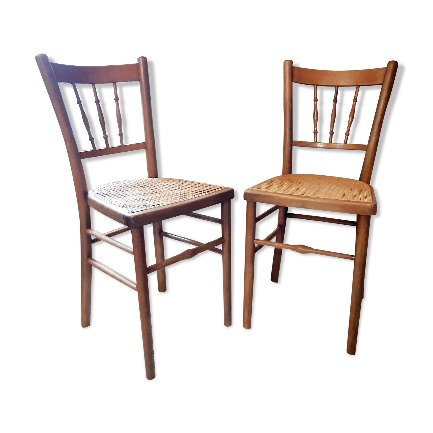 Lot of 2 canne bistro chairs