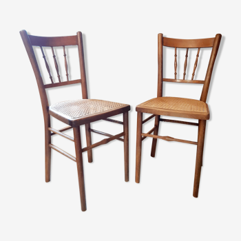 Lot of 2 canne bistro chairs