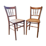 Lot de 2 chaises bistrot cannées